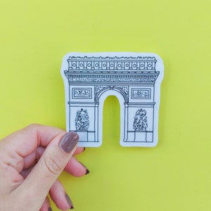 Parijs Stickers Waterdichte transparante omtreksticker, stickers van de Eiffeltoren, Notre Dame en Arc De Triomphe, voor plakboeken en tijdschriften afbeelding 4