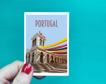 Portugal Sticker -  Waterproof Lisbon travel poster sticker - Retro vintage style - Algarve sticker, Vinyl travel sticker