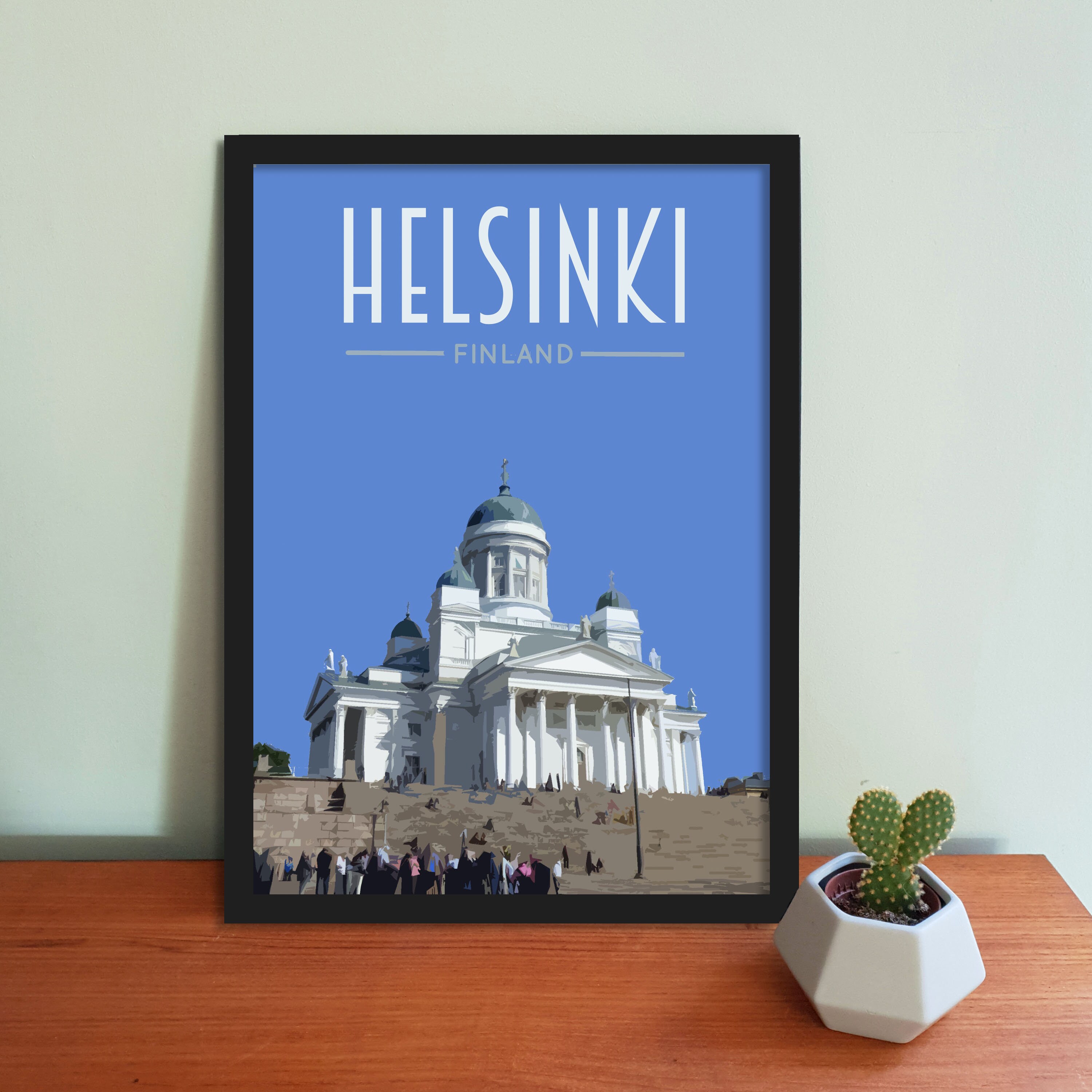 Helsinki Travel Poster Retro vintage style Finland art Etsy