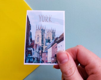 York Sticker -  Waterproof England travel poster sticker - Retro vintage style - York Minster sticker, Vinyl travel sticker
