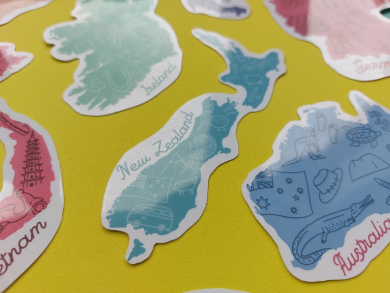 Vietnam Sticker - Waterproof Vietnam Map Sticker - Country Outline With ...