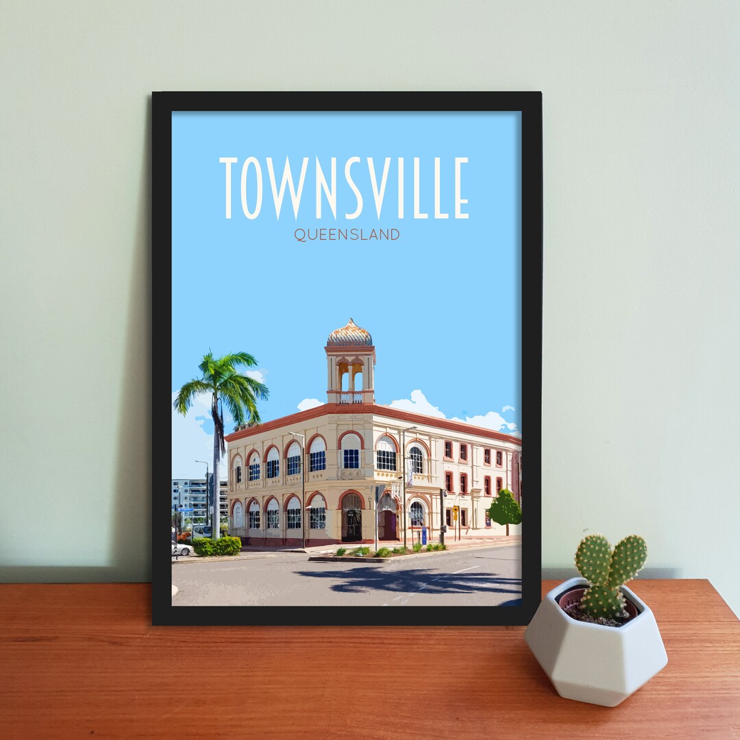 Townsville Travel Poster Impression dart de Townsville de style rétro