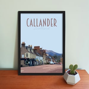 Affiche de voyage Callander - Impression d'art écossaise de style rétro vintage, oeuvre d'art, articles ménagers, carte postale de Callander, Stirling