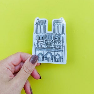 Parijs Stickers Waterdichte transparante omtreksticker, stickers van de Eiffeltoren, Notre Dame en Arc De Triomphe, voor plakboeken en tijdschriften afbeelding 5