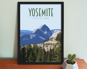 Plakat z Parkiem Narodowym Yosemite – wydruk artystyczny w stylu retro