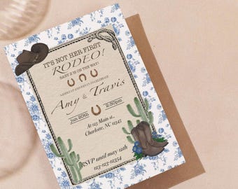 Not her first Rodeo Baby Shower Invitation | Western Theme (Digital Download 5x7" PDF & JPG)