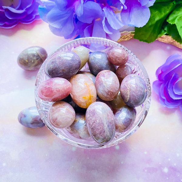 Lavender Purple Rose Quartz - Large Tumbled Lavender Rose Quartz - Chakra - Pocket Crystals -Witch Gifts - Tumbled Stones - Wiccan