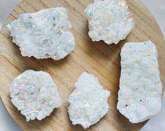 Angel Aura Quartz Cluster: White Crystal Home Decor
