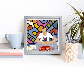 Keith Haring Pop Art Print - Colorful Graffiti Style