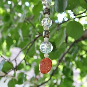 Coral Dragon Suncatcher Totem, Healing Stone Energycatcher, Crystal Suncatcher