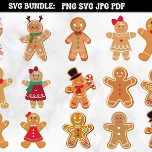 Gingerbread man svg, peperkoek vrouw svg, kerstmis svg, bundel svg's, gelaagde snede, peperkoek png, peperkoek dxf, gingerbread man