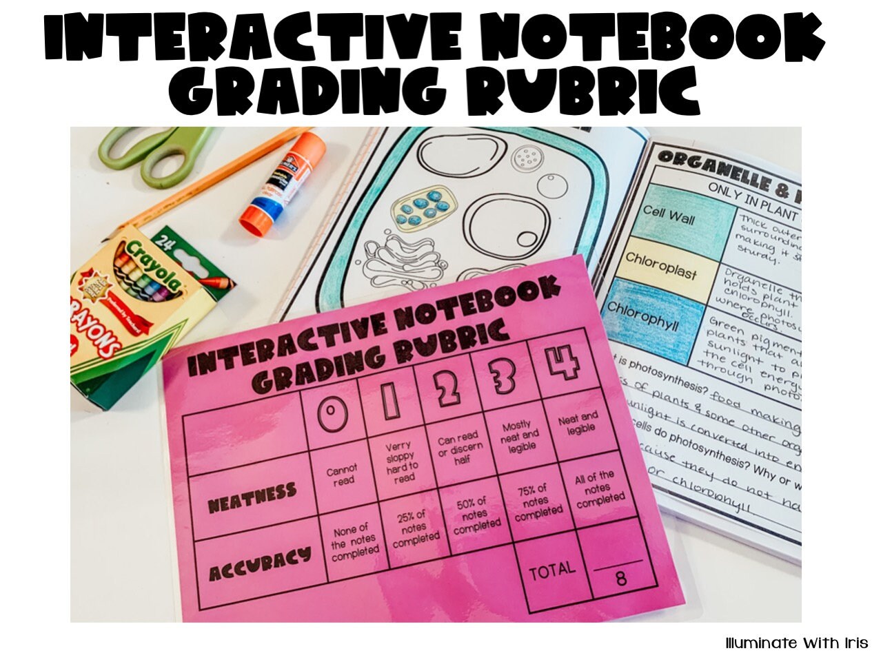 Rubric for Grading Your Interactive Notebooks Quick and Easy Etsy