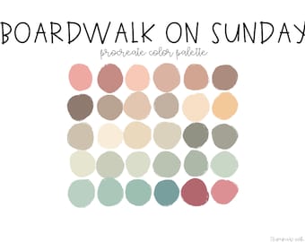 Procreate Color Palette - Boardwalk on Sunday