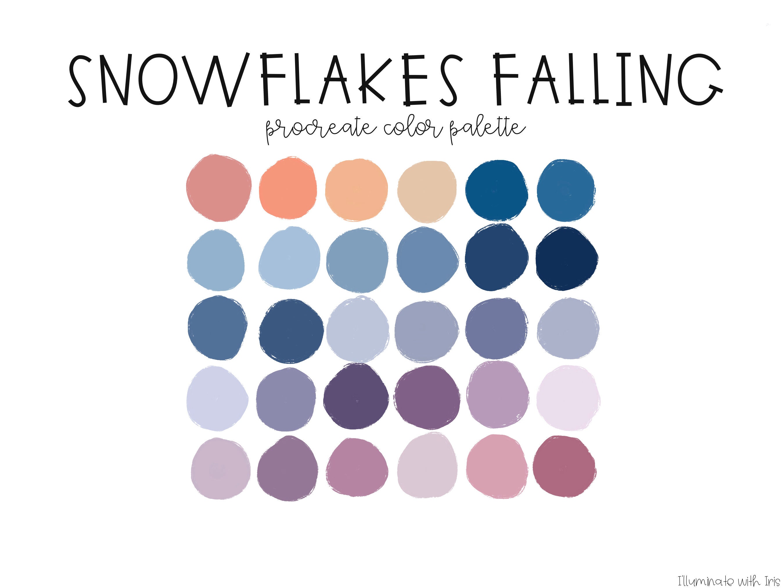 Procreate Color Palette Snowflakes Falling Etsy