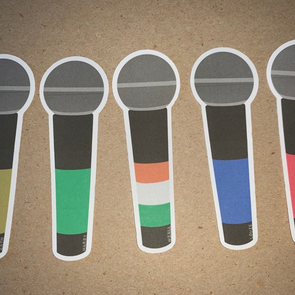One Direction Microphone Colors Stickers