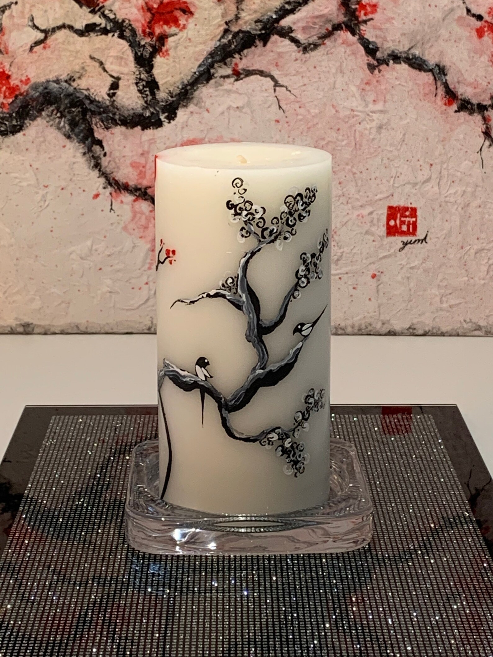 Hand Painted Candleskorean Artworkgift for Himgift for Etsy