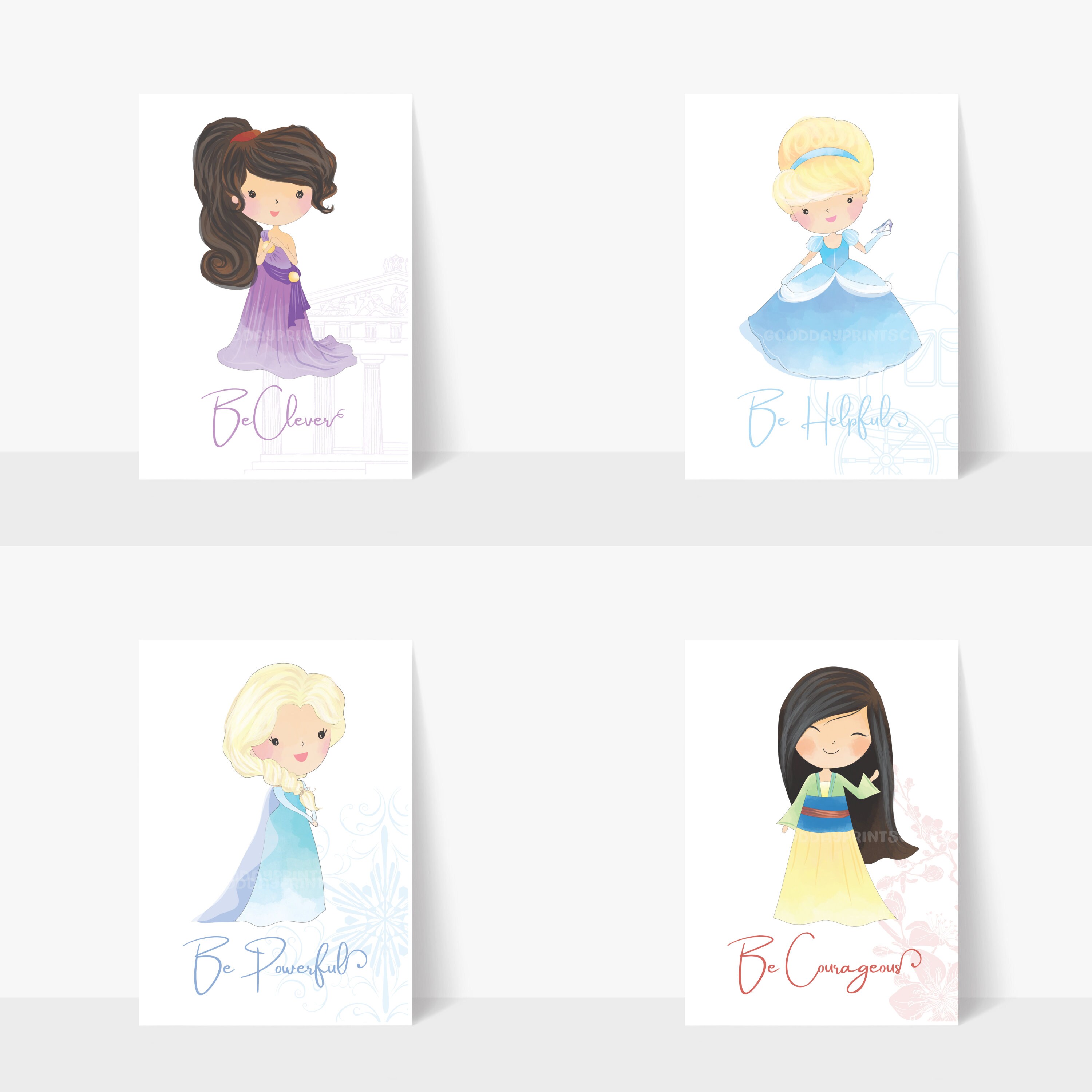 Set of 20 Princesses Digital Files, Princess Wall Decor, Princess Print ...