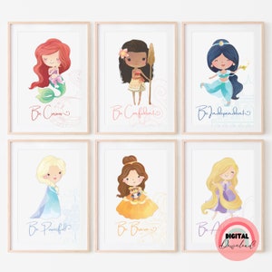 Princess Wall Decor, Princess Prints, Princess Room Wall Art, Choose Your Princess, Girls Wall Art, Princess Girl Bedroom, Princess Nursery