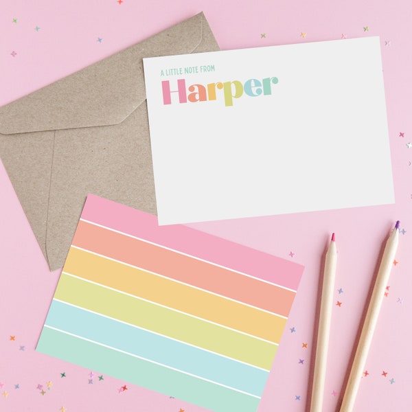 letter writing paper australia Kids Personalised Stationery Girls NoteCard Set Kids Thank You Notes Recycled Paper Penpal Gift Tween Girl Colourful Letter Writing Set