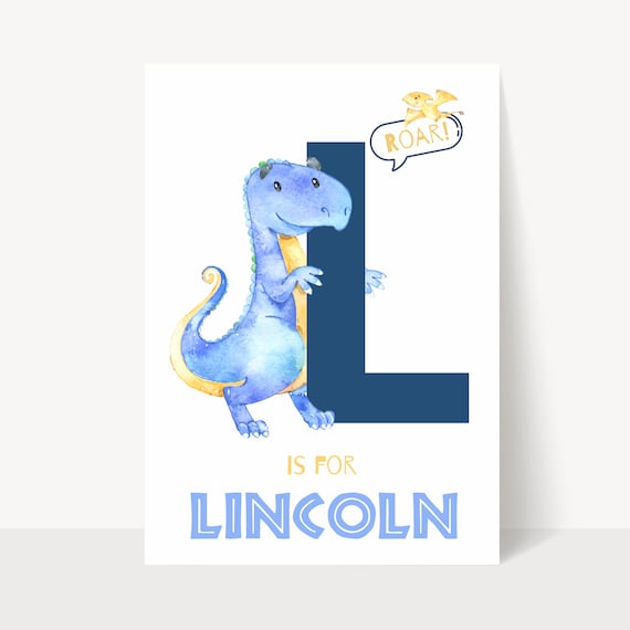 Dinosaur Name Print, T-rex Kids Poster, Dino Kids Bedroom, Custom Name Poster, Dinosaur Nursery Art, Brontosaurus, Triceratops Printable