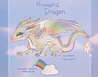 Prismatic Dragon Furry Fursona Adoptable
