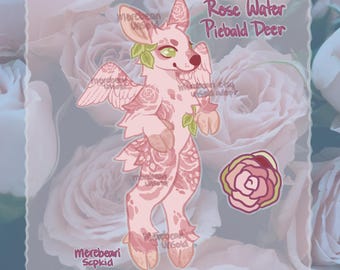 Rose Water Piebald Deer Furry Fursona Adoptable