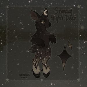 Snowy Night Deer Furry Fursona Adoptable
