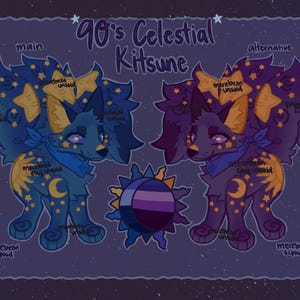 90&#39;s Celestial Kitsune Furry Fursona Adoptable