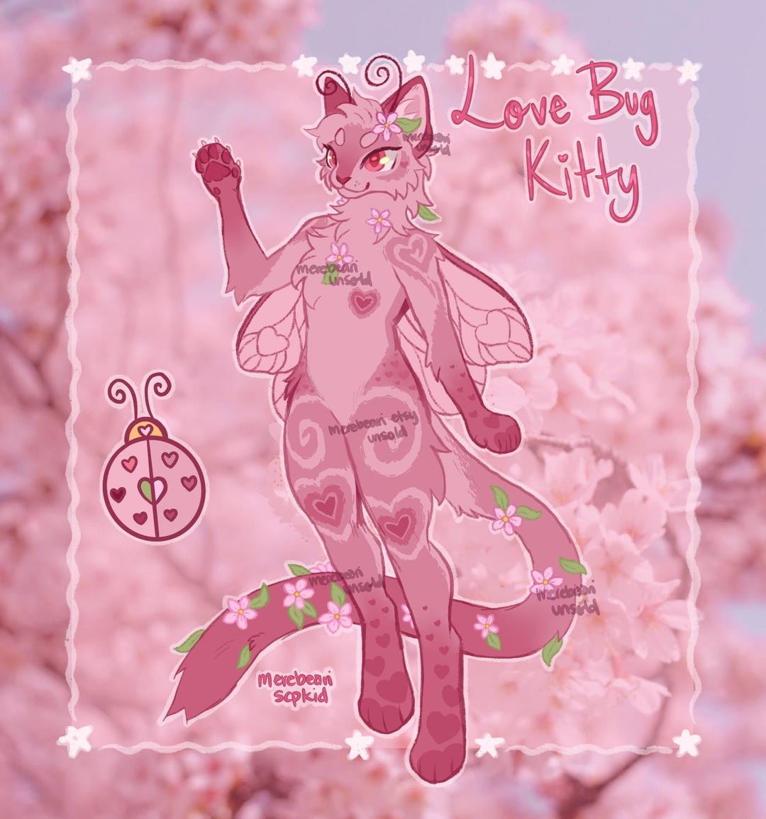 Furry Fursona Adoptable Love Bug Kitty - Etsy
