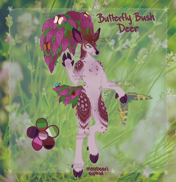 Butterfly Bush Deer Furry Fursona Adoptable