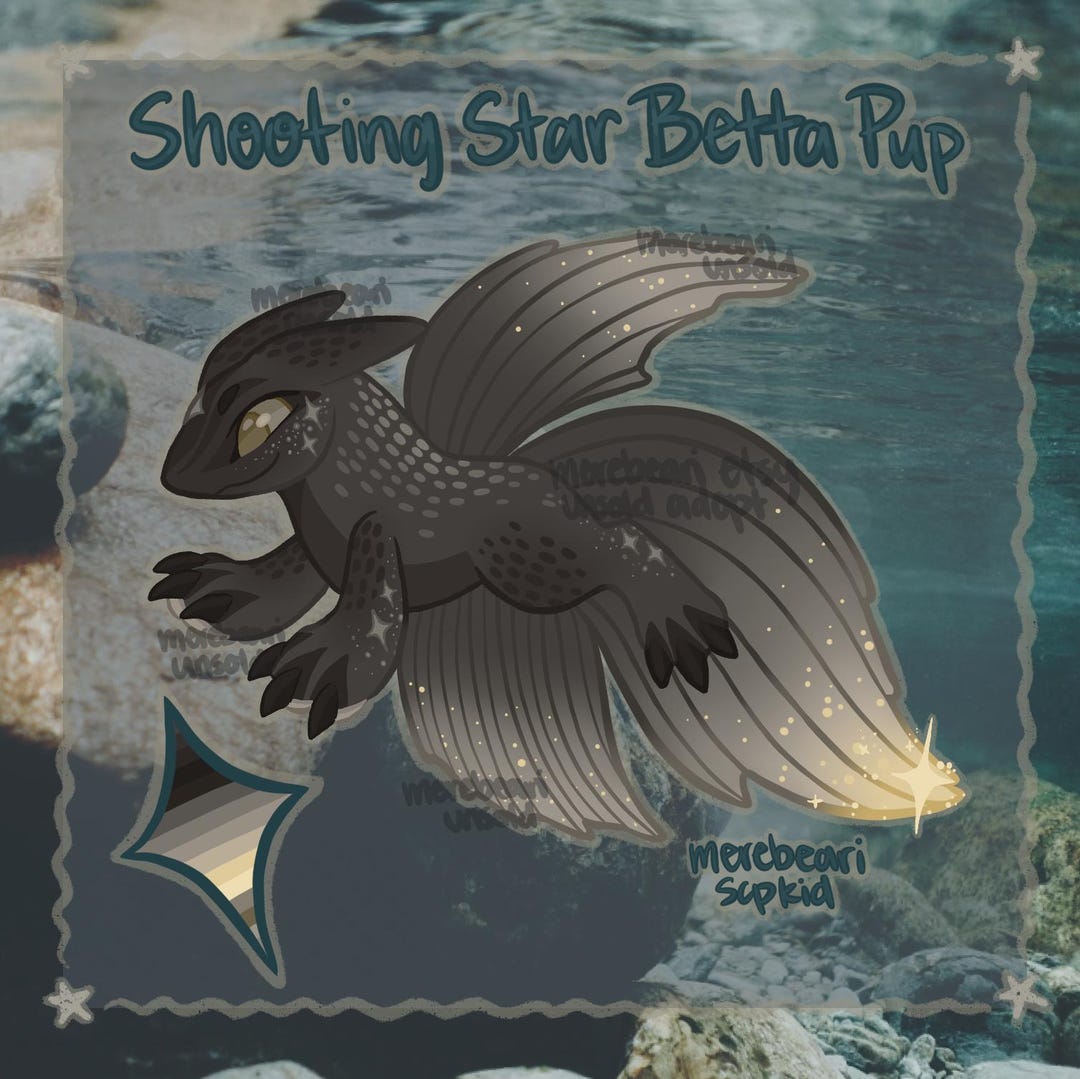 Shooting Star Betta Fish Pup Furry Fursona Adoptable - Etsy