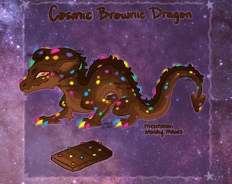 Cosmic Brownie Dragon Furry Fursona Adoptable