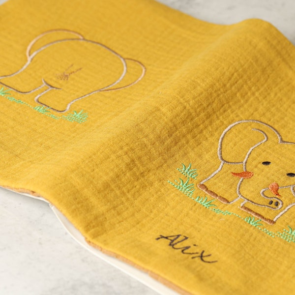 Personalized health book protector - Embroider in Elephant pattern