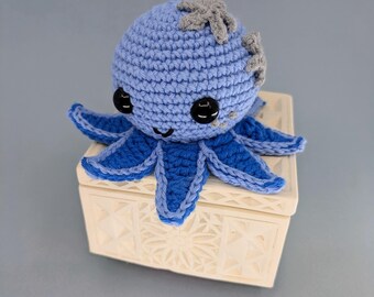 Handgehäkelter Oktopus – Amigurumi aus Baumwolle – Handgefertigtes Plüschtier – Kinderzimmerdekoration – Babygeschenk