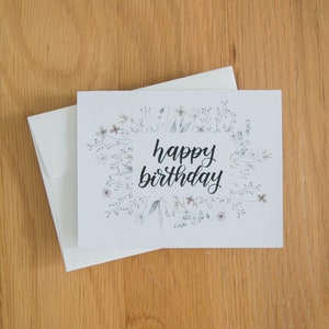 Personalized Wildflower Birthday Card for Her, Custom Floral Birthday Greeting Cards with Envelope, Gardener Birthday Wishes for Daughter