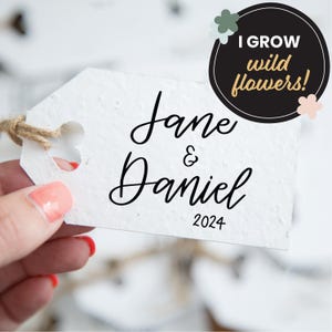 Etiquettes pour cadeaux de mariage personnalisées, Étiquettes pour cadeaux à planter, Etiquettes pour cadeaux de remerciement pour baby shower, Etiquettes pour cadeaux nuptiales, Cadeaux écologiques