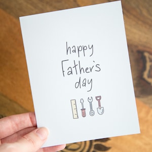 Carte de fête des pères heureuse, carte faite main pour papa, carte de fête des pères pour mari, papa bricoleur, carte pour mari