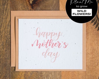 Plantable Mothers Day Card, Seed Paper Card, Plant Mom Gift, Mothers Day Gift for Nana, Handwritten Card, Mother in Law Mother's Day Card