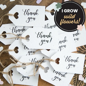 Lot de 10 étiquettes de cadeaux pour la douche nuptiale, lot d'étiquettes à planter, cadeaux de remerciement pour mariage, étiquettes de cadeaux pour baby shower, étiquette en papier graine