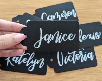 Handwritten Black Gift Tags, Birthday Gift Tags, Name Gift Tags, Personalized Gift Tags, Gift Tag Wedding, Shower Gift Tags, Party Favours