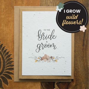 Carte de félicitations pour mariage, Carte de graines à planter, Carte de mariage pour fille, Carte de mariage botanique avec graines, Carte de mariage écologique