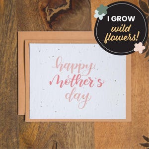 Carte joyeuse fête des mères, carte en papier graine, cadeau plante pour maman, cadeau fête des mères pour grand-mère, carte manuscrite, belle-mère carte fête des mères