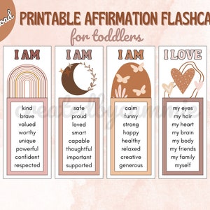 Affirmation Flashcards | Printable Flashcards | Positive Affirmations | Toddler Flashcards | Toddler Affirmations | Preschool Flashcards