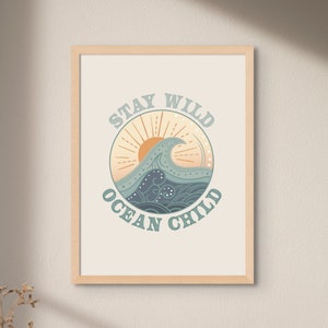 Kinderzimmer Wandkunst | Stay Wild Ocean Child | Ozean Wandkunst | Kinderzimmer Kunstwerk | Druckbare Kinderzimmer Kunst | Digitaldruck Kunst | Ozean Baby Geschenk