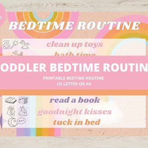 Bedtime Routine Chart | Toddler Bedtime Routine | Montessori Toddler Chart | Printable Bedtime Checklist | Toddler Night Routine