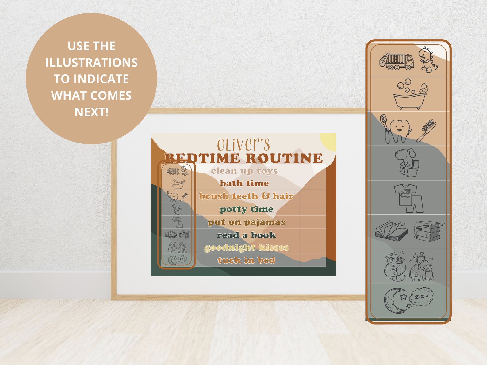 Personalised Bedtime Routine Chart Personalized Toddler Bedtime Routine Chart | Visual Checklist (digital ...