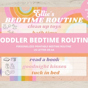 Personalized Bedtime Routine Chart | Toddler Bedtime Routine | Montessori Toddler Chart | Printable Bedtime Checklist