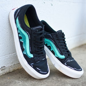 Custom Hand Painted Shoes | Painted Vans Old Skool Sneakers | Slip On Lace Up Canvas Shoes  | Unisex Athletic Shoes | Painted Tennis Shoes