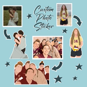 Custom Photo Stickers, Personalized Stickers, Photo Customizable Stickers, Digital Art Stickers, Hand-drawn Stickers, Cartoon Style Stickers
