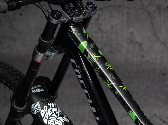 Add Green and Black Leaves a With Clear Background to Your Bicycle 